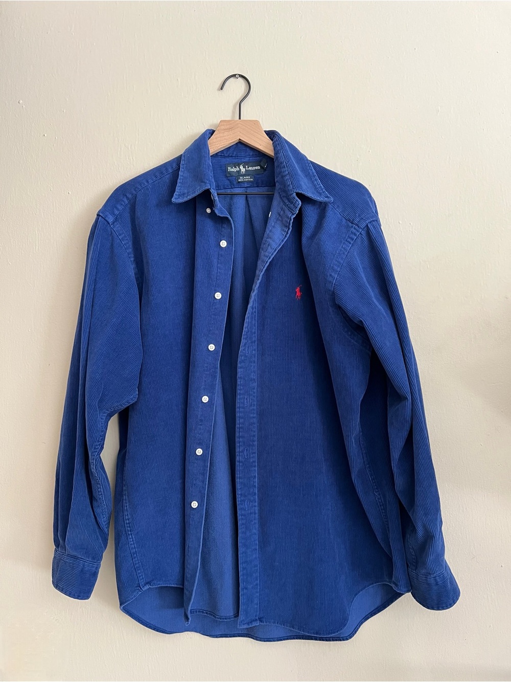 Vinatge Ralph Lauren Blue Corduroy Button-Down 100% Cotton